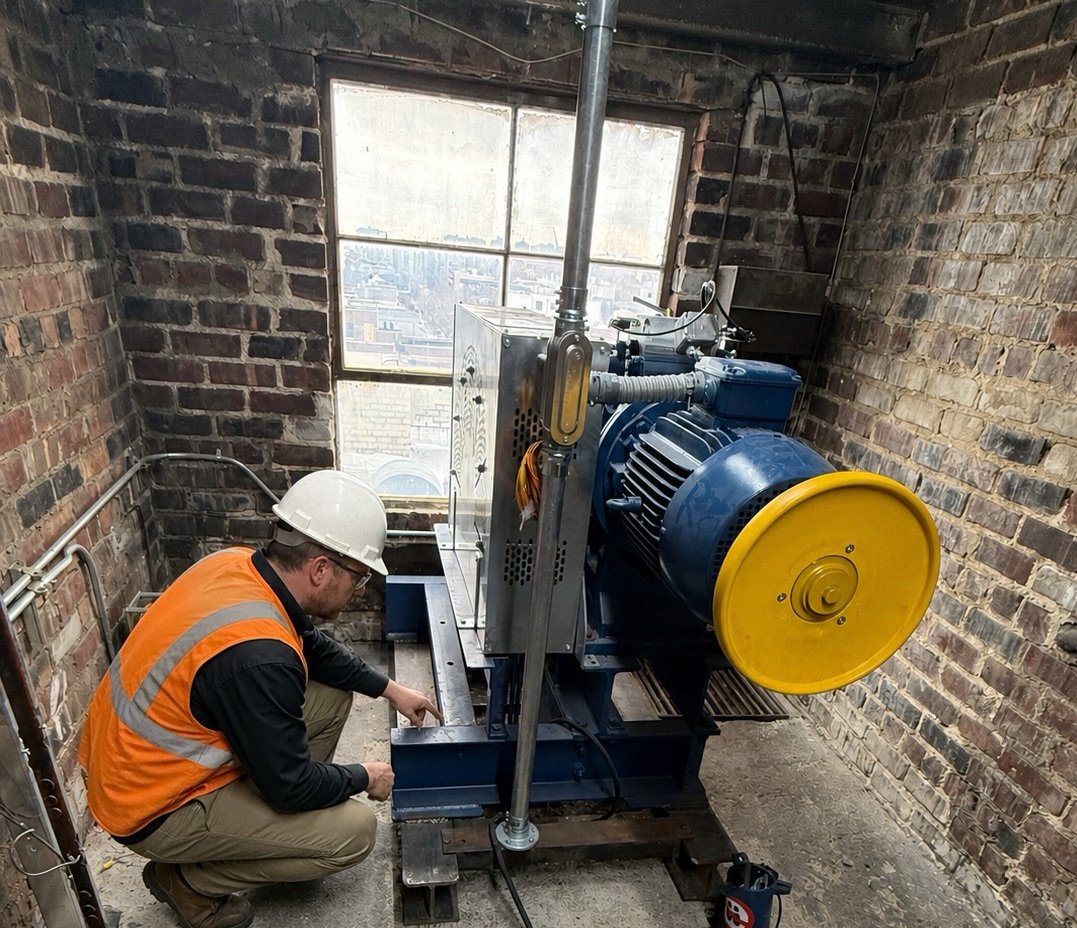 consultant on site, machine room
